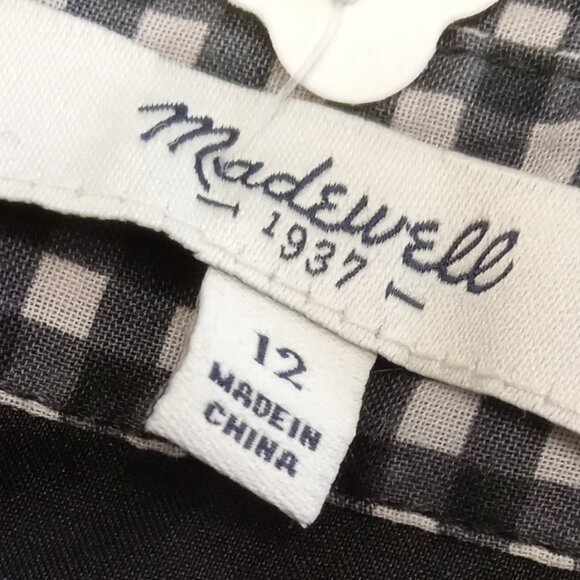 Madewell Black and White Gingham Mini Dress - Picture 2 of 2